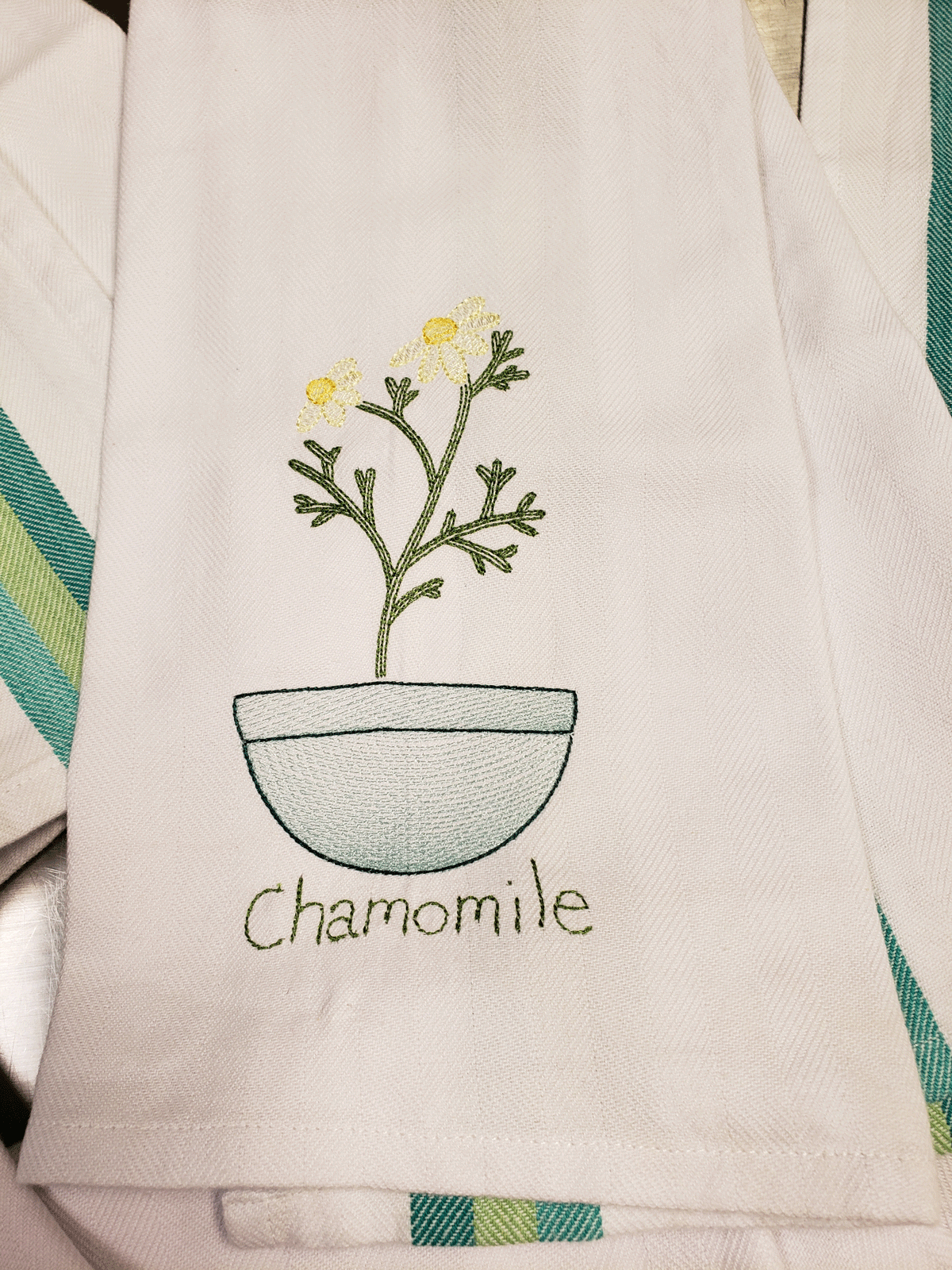 Embroidered Herbs Large Kitchen Towels - Dianne Sews & More