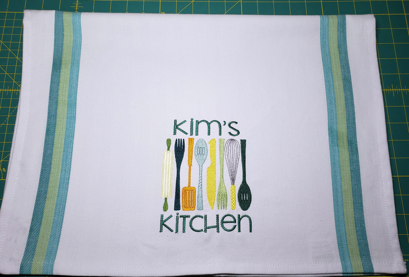 Embroidered Herbs Large Kitchen Towels - Dianne Sews & More