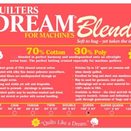 Quilters Dream Blend 70/30 Batting for Machines