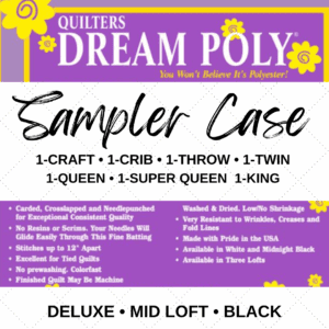 Quilters Dream Mid Loft Black Poly Batting Sampler Case