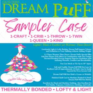 Quilters Dream Puff Poly Batting, Thermally Blended Sampler Case