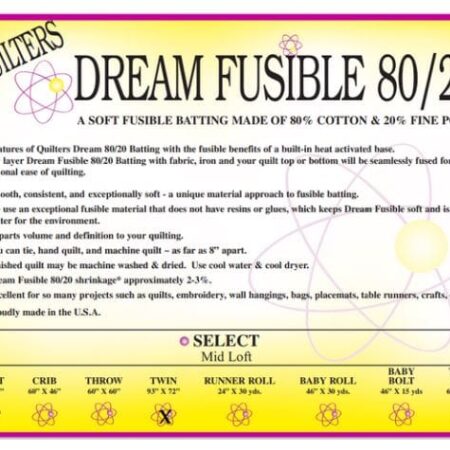 Quilters Dream 80/20 Batting with Fusible Webbing