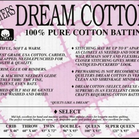 Quilters Dream Cotton Request Natural, Thinnest Loft Batting