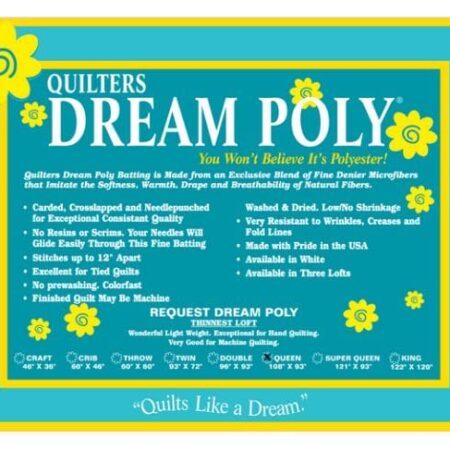 Quilters Dream Deluxe, Weighty Loft White Poly Batting