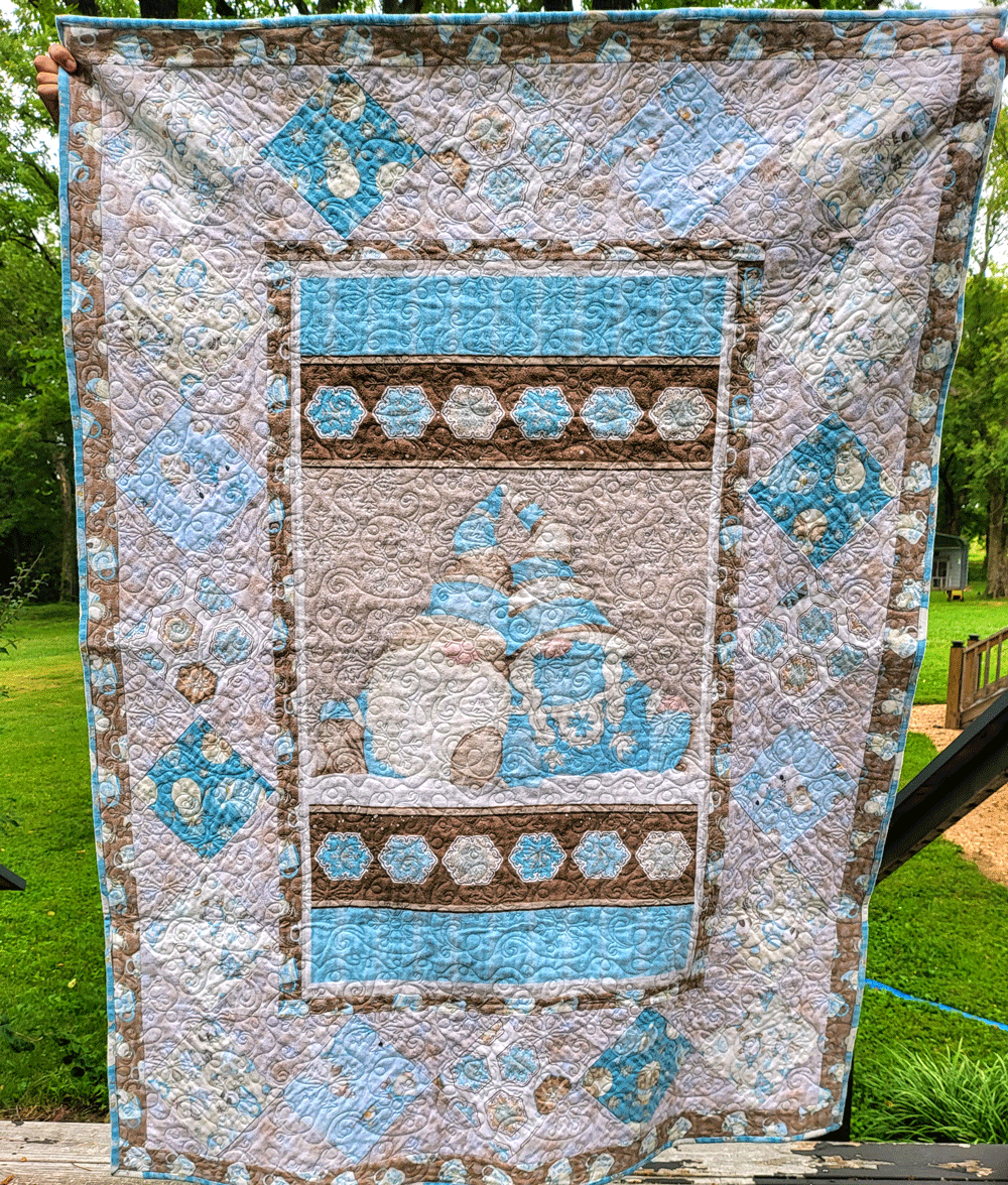 I Love SN Gnomies Flannel 48.5" x 65.5" Quilt Kit DSM-721