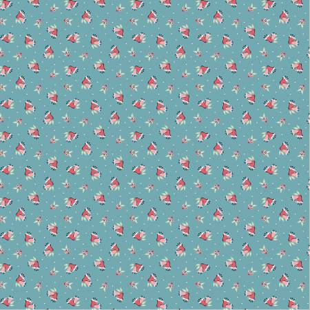 Poppie Cotton Frost and Flurry Berries & Bells Blue #FL25617
