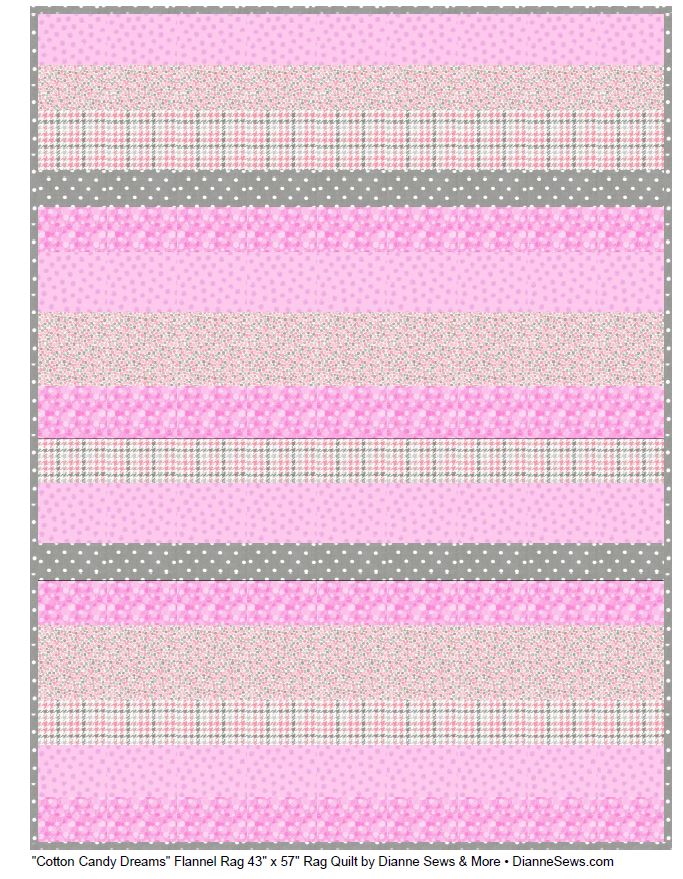 Cotton Candy Dreams Flannel Rag Quilt Kit DSM-CCD
