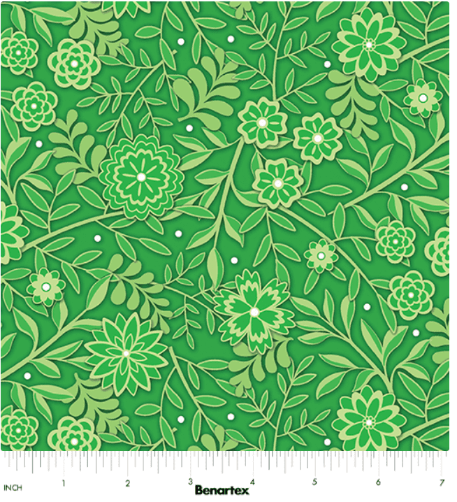 Benartex Peace on Earth Holiday Silhouette Emerald #13554-47