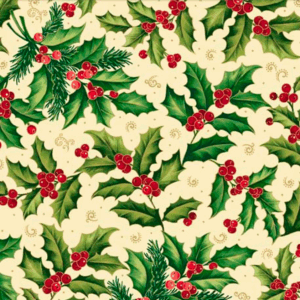 QT Poinsettia Symphony Holly and Berries Cream 2600-30299-E