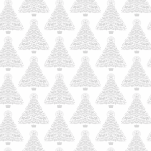 Benartex Holiday Snow Christmas Trees White-on-White
