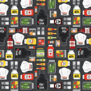 Benartex Grillin & Chillin All the Fixins Charcoal #14358-08