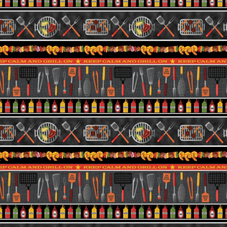 Benartex Grillin' & Chillin' Border Stripe