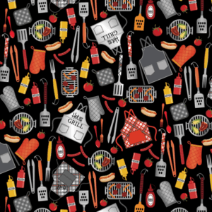 Benartex Grillin & Chillin License to Grill Black #14355-12