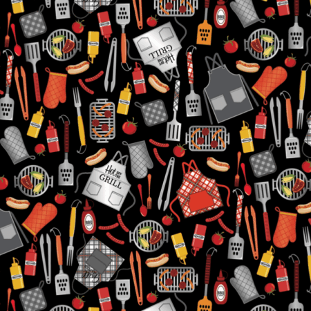 Benartex Grillin & Chillin License to Grill Black #14355-12