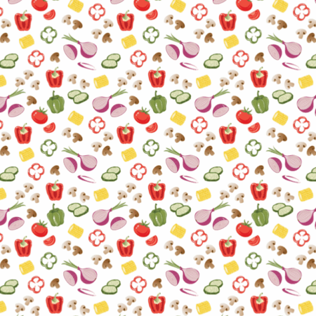 Benartex Grillin & Chillin Veggie Medley White #14357-09