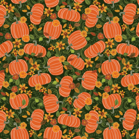 Benartex Gather Together Pumpkin Harvest Green #14462 44