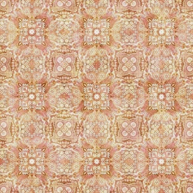 QT Fabrics Cotton Tails Peach Geo Medallion 108-Wide 1899-3084-C