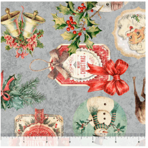 QT Fabrics Holly Jolly Christmas Collage Gray