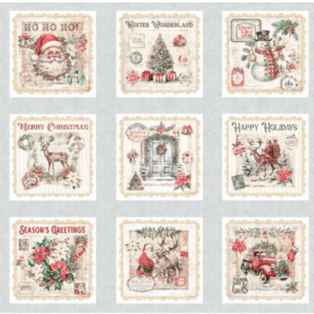 QT Fabrics Holly Jolly Gray 36" PANEL #2600-31159-K