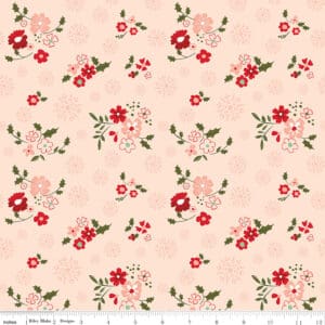 Riley Blake Glisten Winter Flowers #C16222-Blush