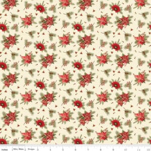 Riley Blake Glisten Floral #C16223-Eggnog