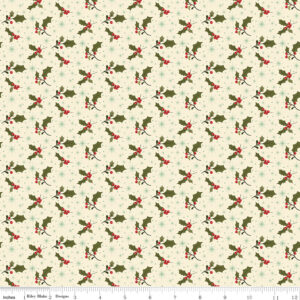 Riley Blake Glisten Holly #C16224-Eggnog