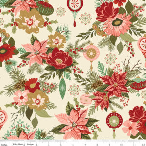 Riley Blake Glisten Main Floral #C16220-Eggnog