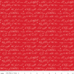 Riley Blake Glisten Text #C16226-Red
