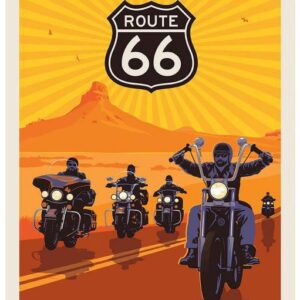 Riley Blake Designs Route 66 Motorcycle Panel