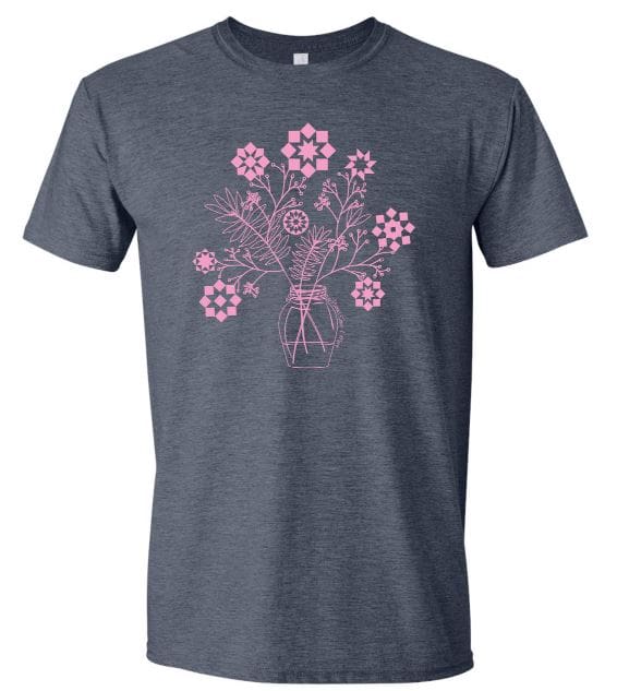 Quilty Bouquet Dark Gray T-Shirt
