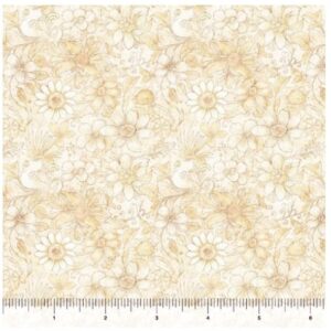 QT Fabrics Enchanted Flower Tonal Cream