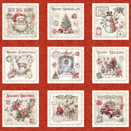 QT Fabrics Holly Jolly Red 36" PANEL #2600-30333-X