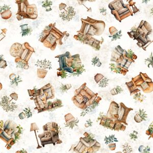 QT Fabrics Home Sweet Home Comfy Chairs Beige #2600-30700-E