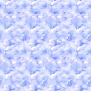 QT Fabrics Oh the Places Clouds Blue 2600-30670-B
