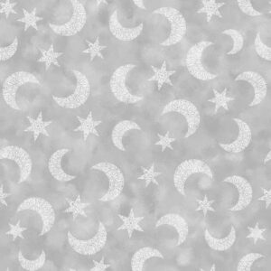 QT Fabrics Oh the Places Moons & Stars Gray 2600-30668-K
