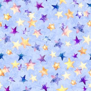 QT Fabrics Oh the Places Stars Blue 2600-30669-B