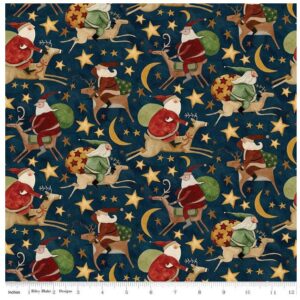 Riley Blake Up on the Housetop Midnight Rides C14732-MIDNIGHT