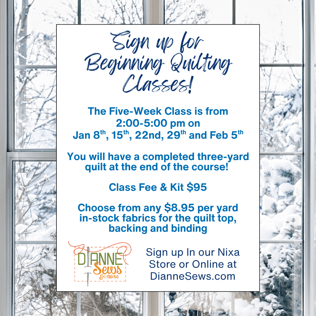 Beginning Quilting, 5-Week Class Starts Jan 8th