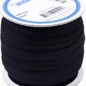 ByAnnie Black Fold Over Elastic by the Yard #SUP211-50-BLK