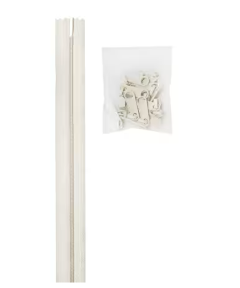 ByAnnie Zipper By the Yard #ZIPYD-100-White