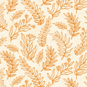 P & B Textiles Cyprus Linear Sprigs Orange/Cream #05493-EO