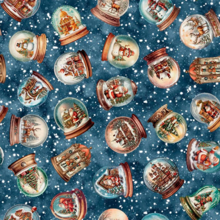 QT Wonderful Christmastime Snow Globe Toss Dark Blue 2600-30337-W