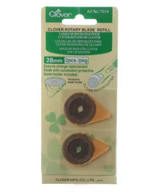 Clover Rotary Cutter Blade Refills 28mm 2PCS/PKG