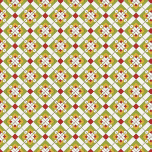 Riley Blake Covered Bridges in Spring Flower Block on Point Green