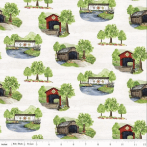 Riley Blake Covered Bridges in Spring Main White