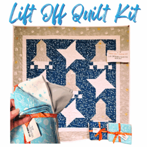 Lift Off Rocket Quilt Top Kit in Pattern Light Blue