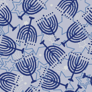 Paintbrush Studio Blue Holiday Tossed Menorahs