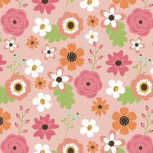 David Textiles Spring Flowers Pink