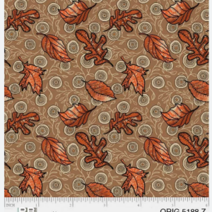 P & B Textiles Origins Leaf Toss Brown