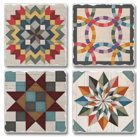 Thirstystone Barn Quilt Signs Tumbled Tile Assorted Coasters